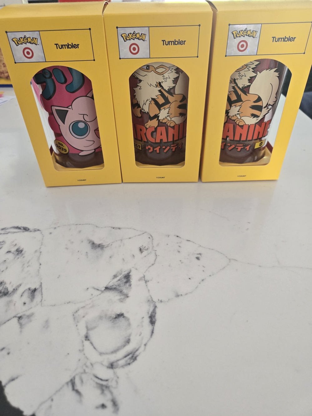Pokémon x Target Yellow Tumbler Set Of 3 (Jigglypuff & Arcanine)